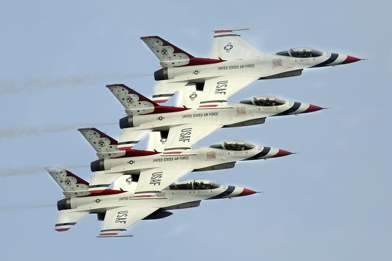 U.S. Air Force Thunderbirds flying in formation