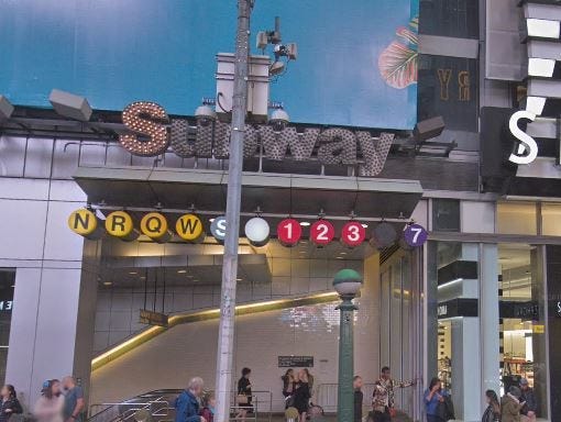 Times Square subway station.