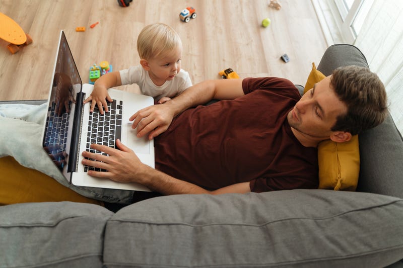 toddler and adult