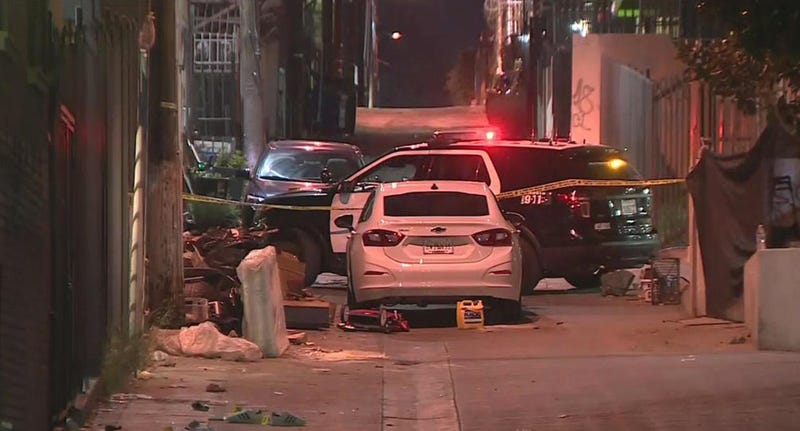 Scene of double-fating shooting in Westlake on Aug. 31, 2022.
