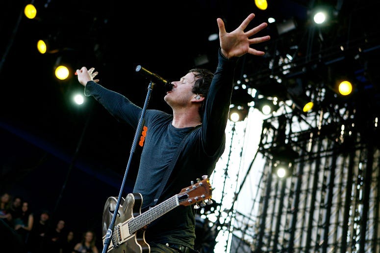 Tom DeLonge with Angels and Airwaves performs during the 2008 Voodoo Experience 