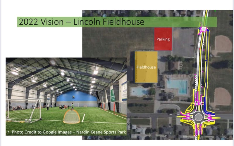 Renderings of what the Town of Tonawanda wants to do with Brighton Park and the Lincoln Arena.