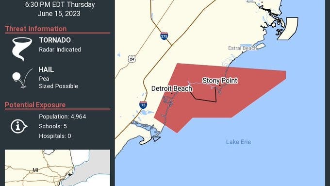 National Weather Service confirms EF-1 tornado touchdown near Detroit Beach in Monroe County