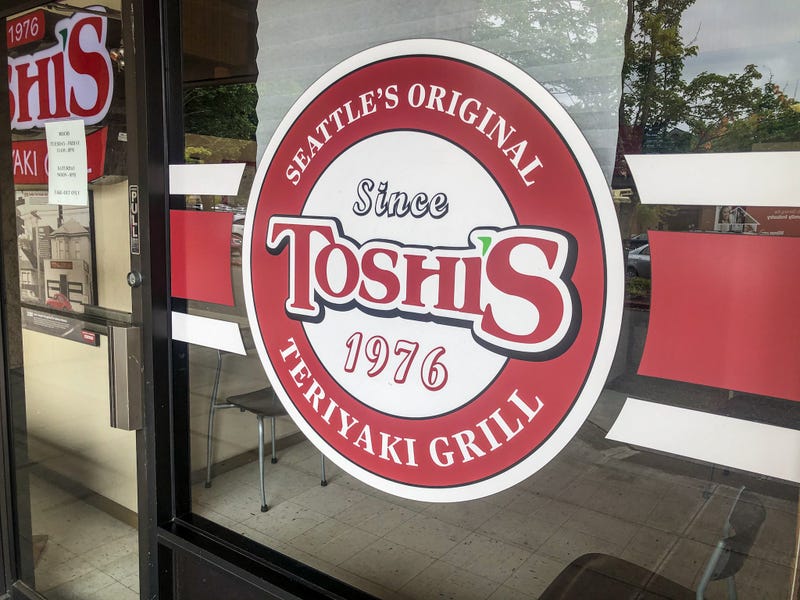 Toshi's Teriyaki painted window logo