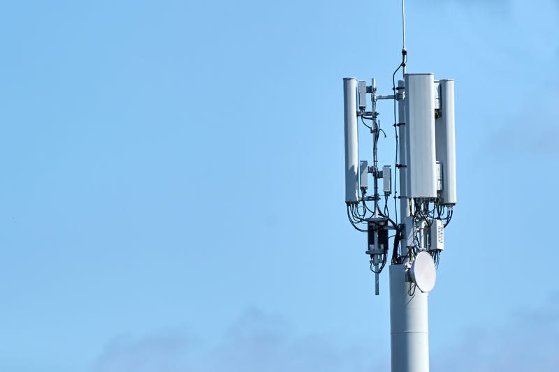 cellular network antenna base station on the telecommunication mast