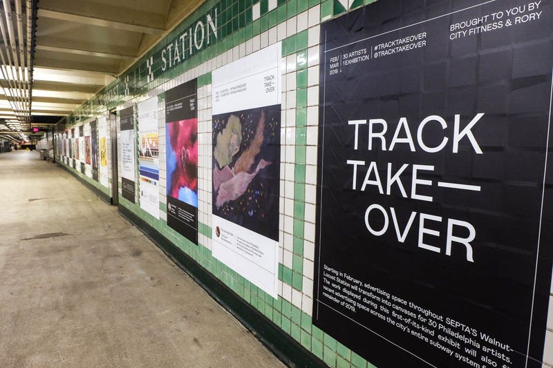 Track Takeover, a public art exhibit, features 30 different Philadelphia artists in the entire Walnut-Locust Station.