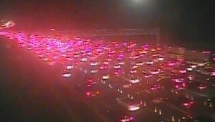 Bay Bridge Westbound I80 before the Tunnel. A crash involving four cars and a bus had the two right lanes blocked.