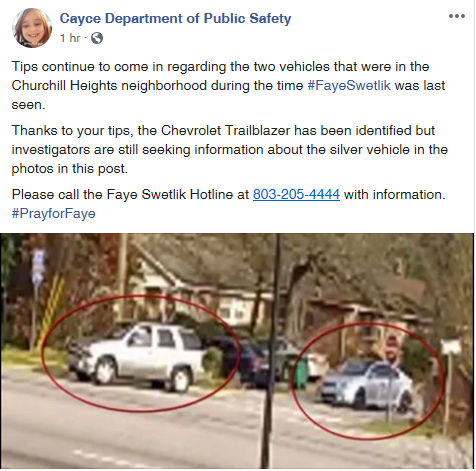 Faye Swetlik missing since 2/10/20; Chevy Trailblzaer no longer a