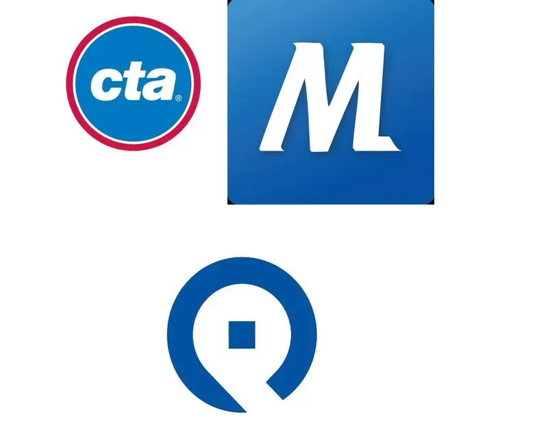 Pace Suburban Bus; Metra; Chicago Transit Authority logos