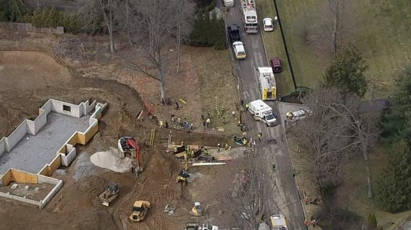 Site of a ditch collapse in Lower Merion Twp.