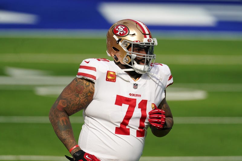 Trent Williams takes the field for the 49ers.