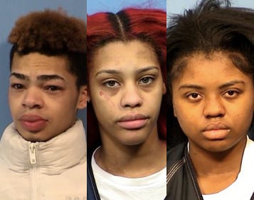 trio of booking photos