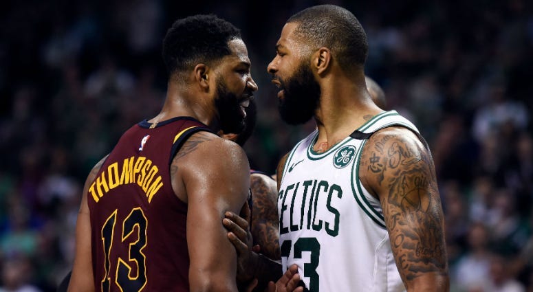 Tristan Thompson Argues With Marcus Morris