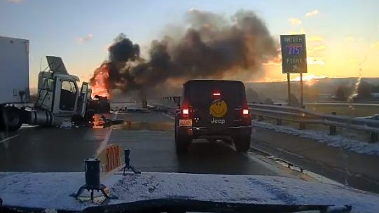WATCH: Michigan State Police trooper rescues man from burning vehicle
