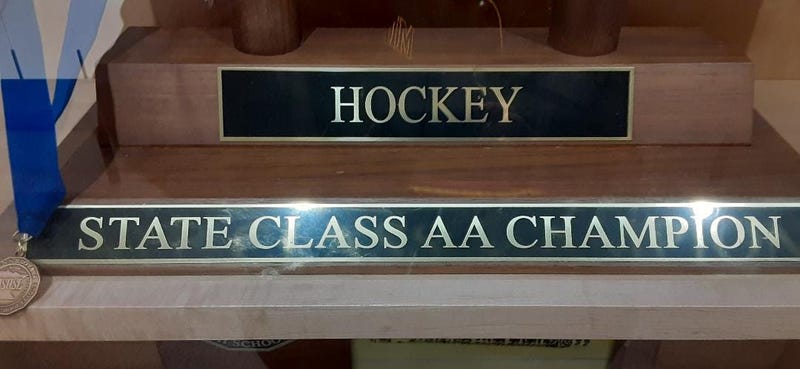 high school league hockey trophy