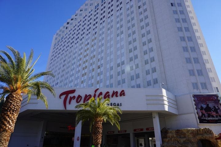 Exterior Shot of the Tropicana Hotel on the Las Vegas Strip