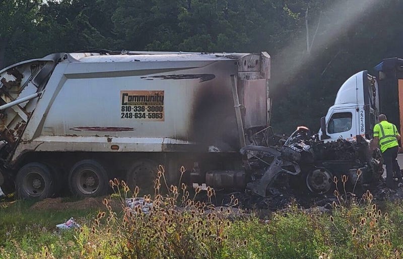 garbage truck explodes