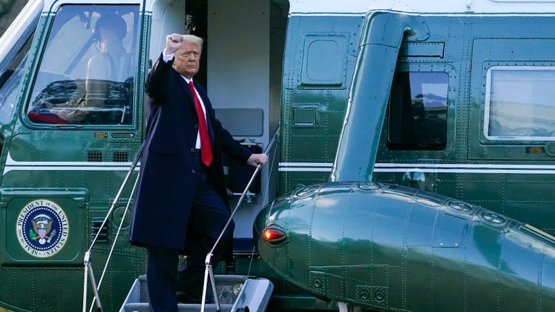 Trump vows 'We will be back in some form' as he departs DC for Florida ahead of Biden inauguration