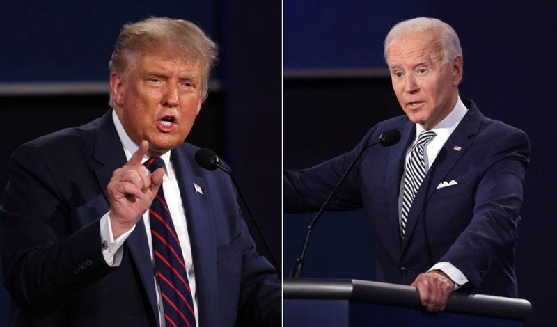 U.S. President Donald Trump participates in the first presidential debate against Democratic presidential nominee Joe Biden at the Health Education Campus of Case Western Reserve University on September 29, 2020 in Cleveland, Ohio.