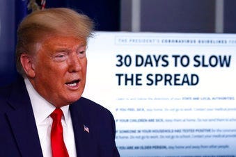 President Donald Trump speaks about the coronavirus in the James Brady Press Briefing Room of the White House, Tuesday, March 31, 2020, in Washington. (AP Photo/Alex Brandon)
