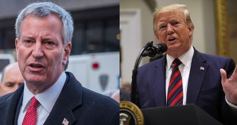 President Donald Trump and Mayor Bill de Blasio