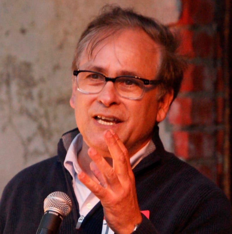 Tim Tielman, speaking at Congress for New Urbanism outdoor event at Silo City, Buffalo, 2014