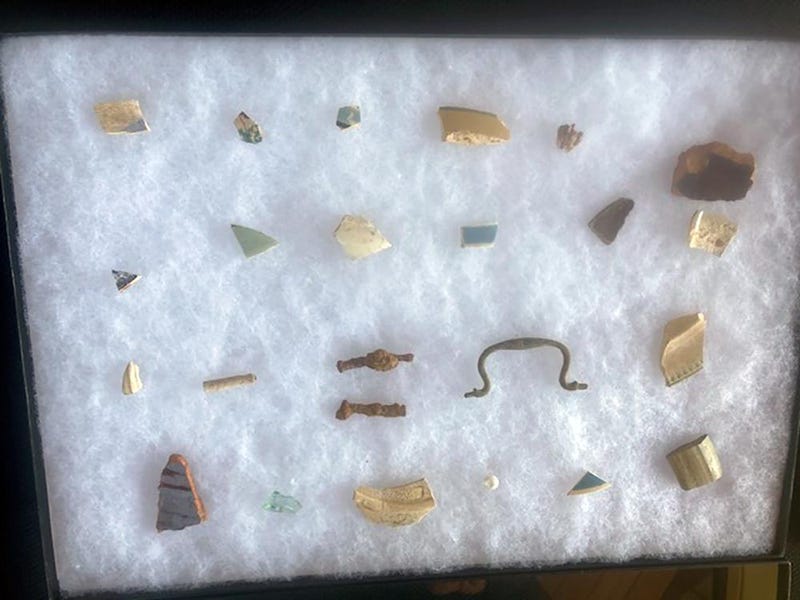 In this image provided by the U.S. Fish and Wildlife Service, items recovered from an archaeological site on Maryland's Eastern Shore that state officials believe to be the home of Harriet Tubman's father.