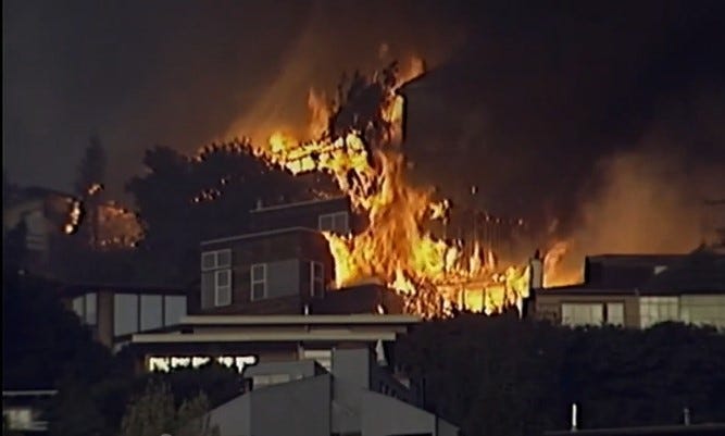 Footage taken of the Tunnel Fire on Oct. 19, 1991.