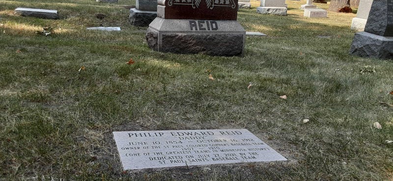 Phil Reid getting his own headstone in St. Paul