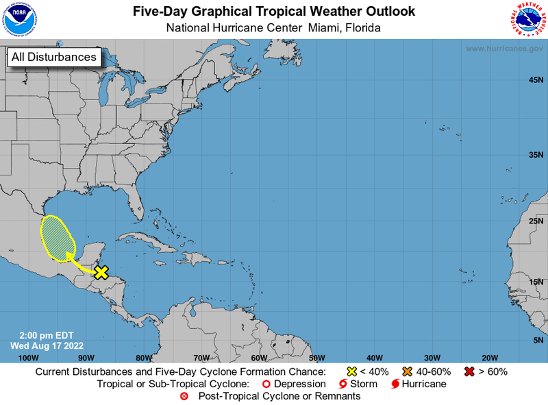 Chances for tropical development increase in Gulf