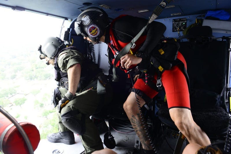 The Coast Guard responds to search and rescue requests in response to Hurricane Harvey