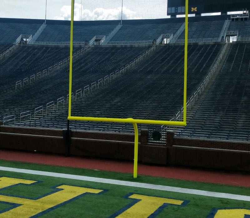 For die-hard football fans and fans of the University of Michigan, two goalposts from Michigan Stadium could be yours - if you have the room.