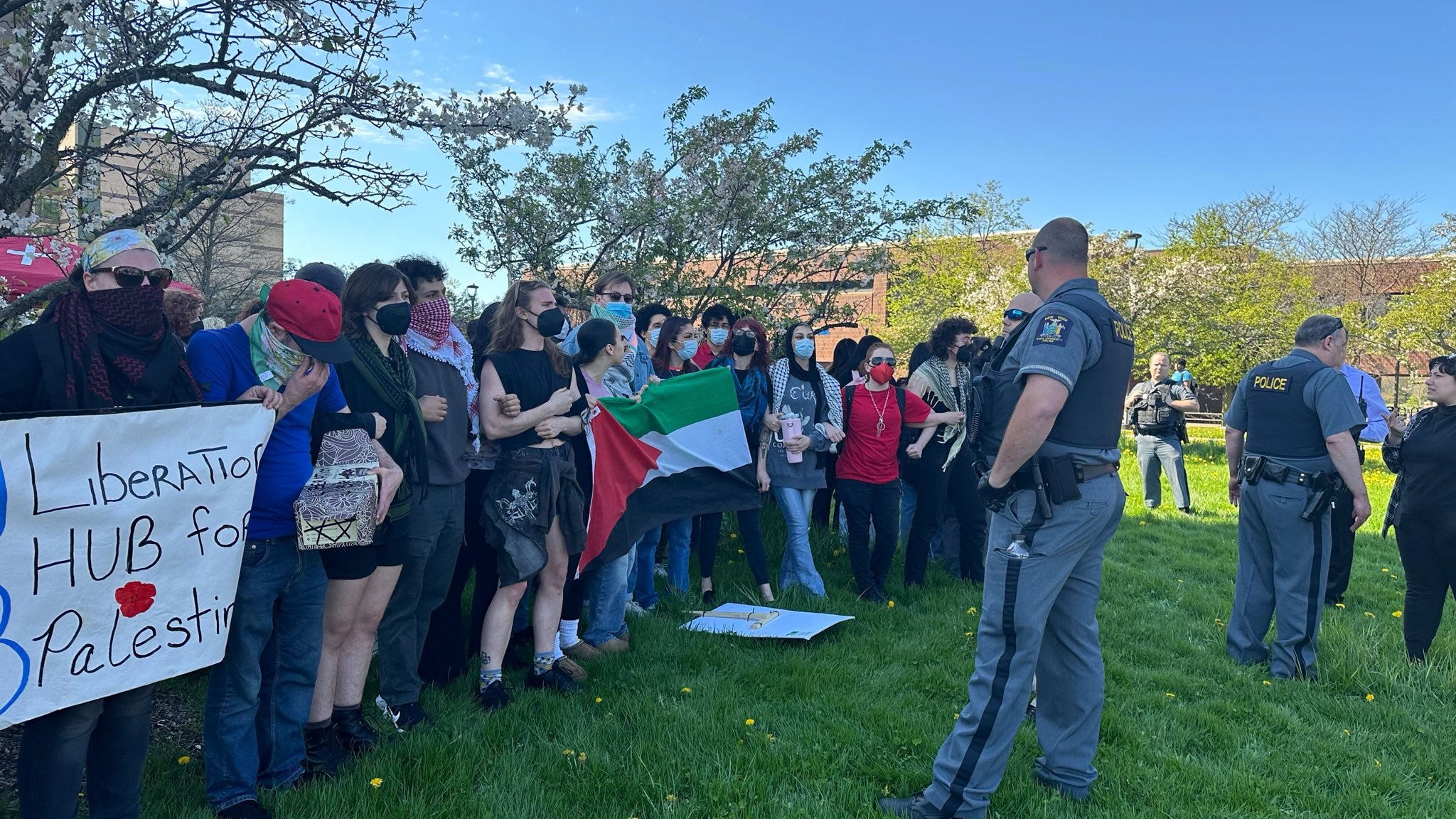 Update: 15 arrested, three minor injuries during Pro-Palestine protest at UB's North campus
