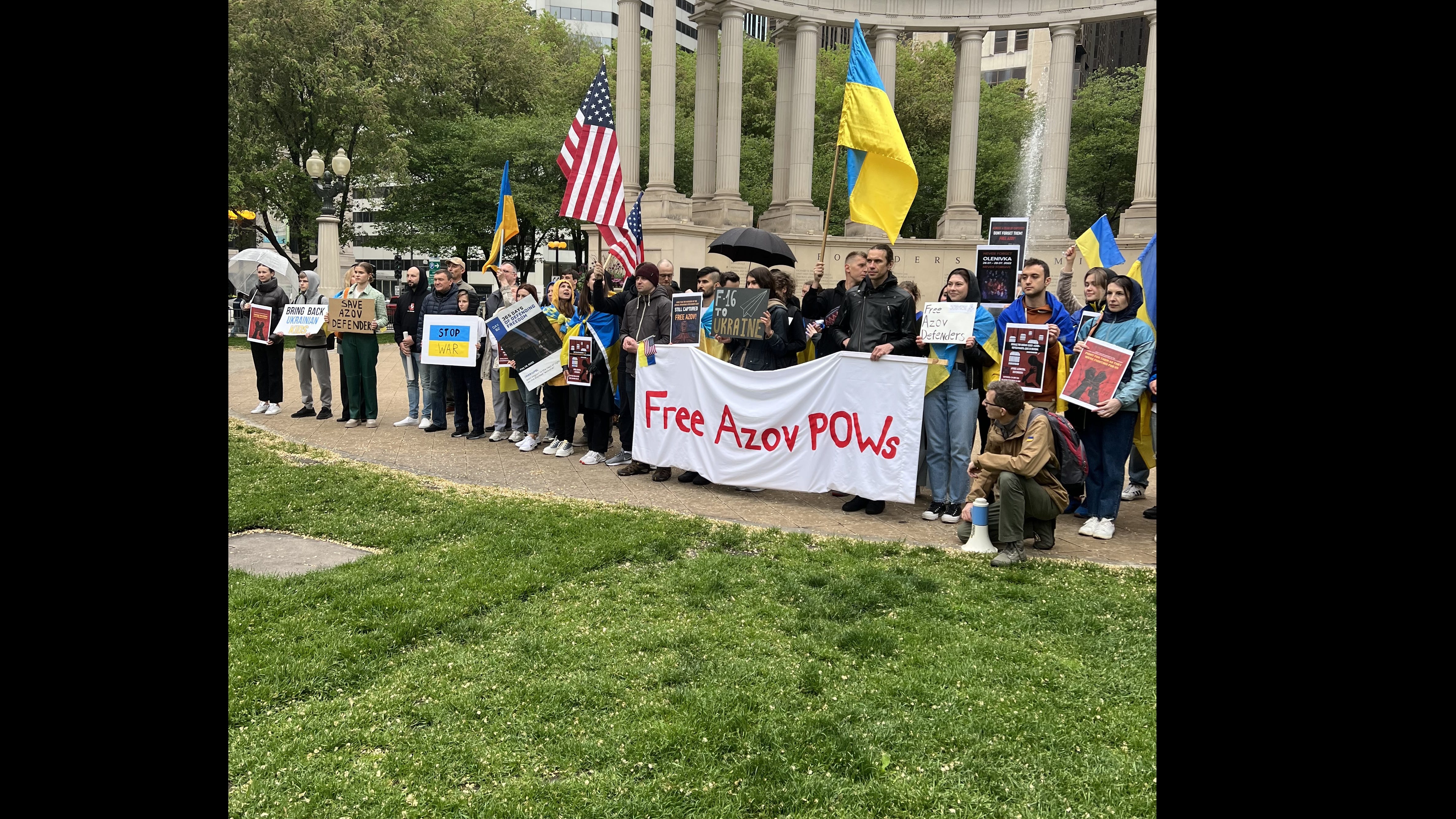 Mother's Day protest held Downtown demanding release of Ukrainian POWs