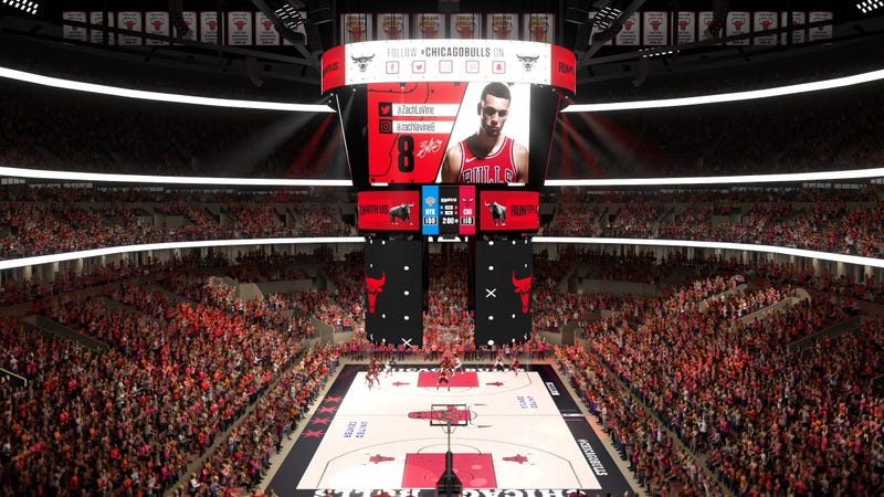 Rendering of the new United Center scoreboard that will be installed for the 2019-'20 seasons.