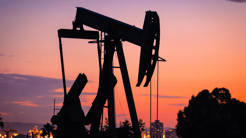Oil derrick in oil field in Long Beach California