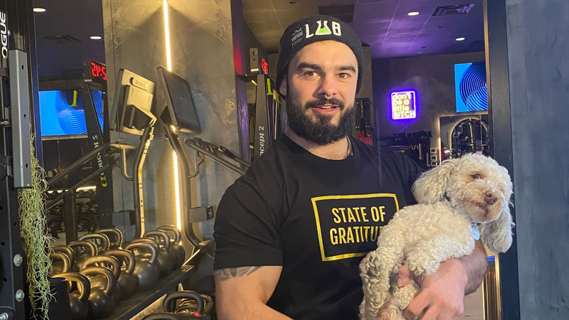 Gym owner and his dog Hercules