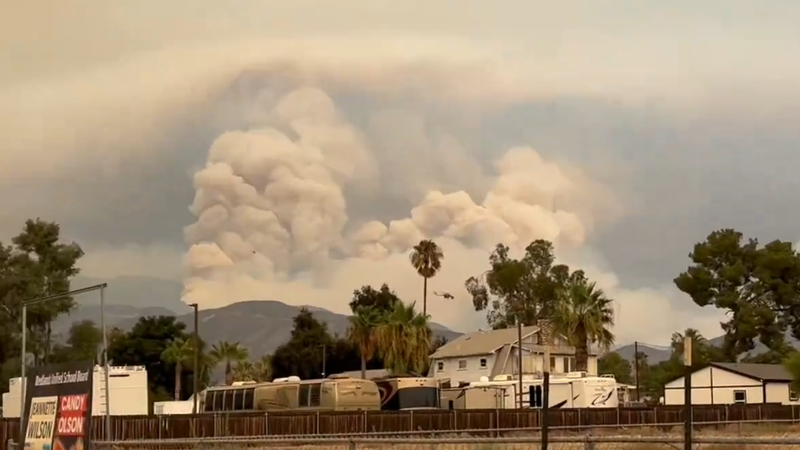 The Line Fire. View from above San Bernardino