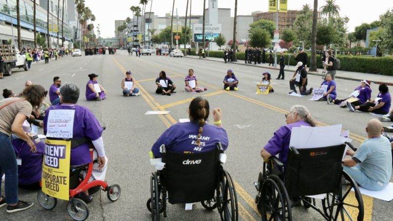 Hollywood healthcare worker protest deemed unlawful assembly