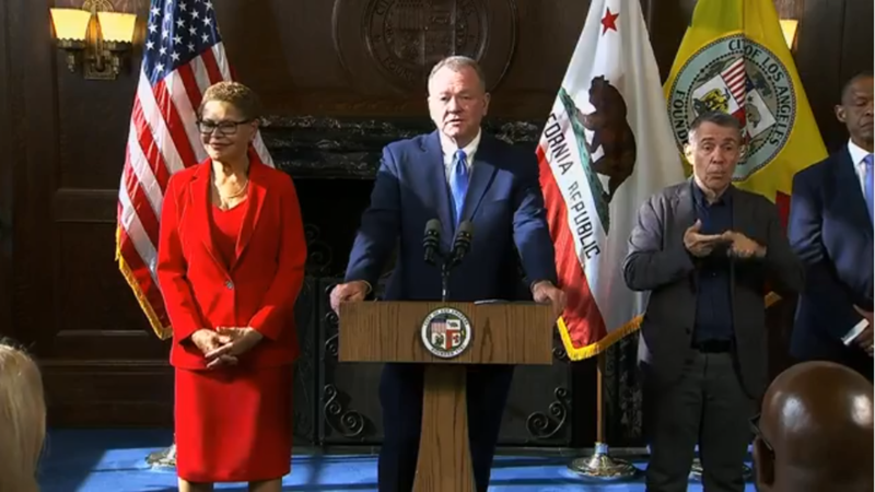 Jim McDonnell and Karen Bass