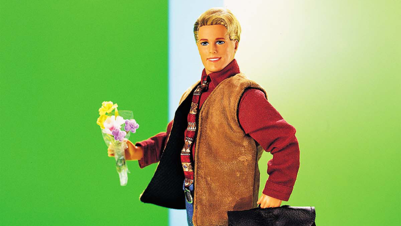 A 1999 Cool Shave Ken doll holds flowers and a briefcase in this studio portrait. On March 13, 2001, Mattel toy company celebrated the 40th anniversary of the Ken doll which was originally introduced March 13, 1961 at the American International Toy Fair. Originating with his crew cut look and evolving through the funky disco styles of the ''70s and ''80s, to the trendy styles of the ''90s, Ken has been a worldwide pop culture favorite for every era and for several generations.