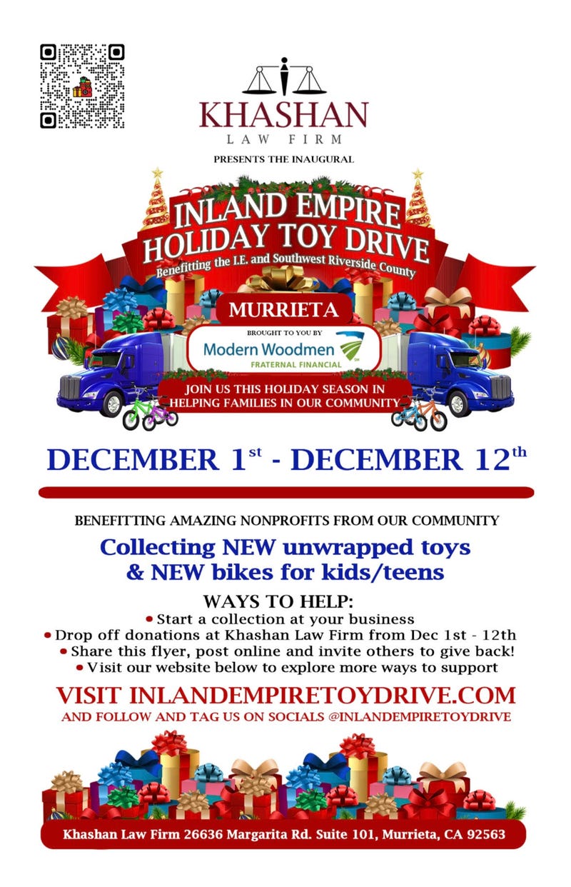 Inland Empire Toy Drive flyer