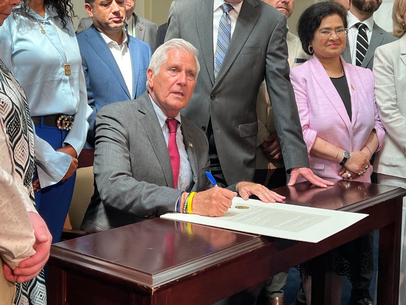 Nassau County Executive Bruce Blakeman signed the mask ban into law on Wednesday. It takes effect immediately