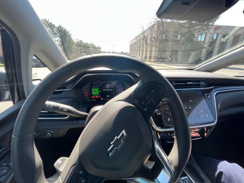 AMHERST, N.Y. - In the driver's seat of a new 2023 Chevy Volt EV (04/10/2023).