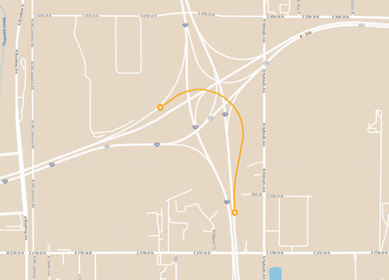 KDOT closing lane on I-135 ramp