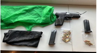 Firearm and ammunition recovered during the investigation.