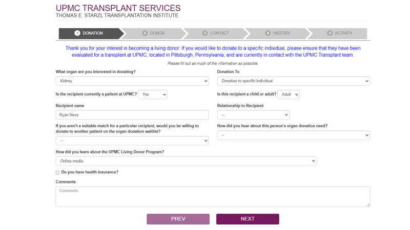Transplant form