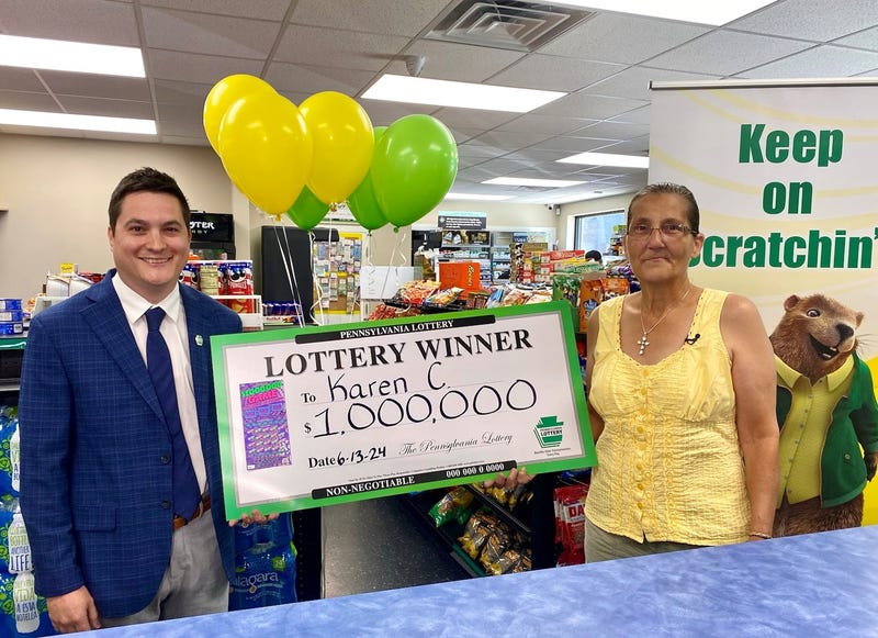 Pennsylvania Lottery Assistant Western Regional Sales Manager Allen Zieglar and Karen C. of Armstrong County.