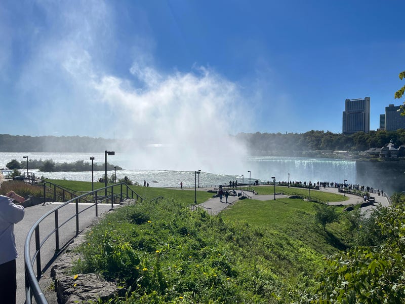 Visitors visiting Niagara Falls State Park in Niagara Falls, N.Y. 09/23/2022