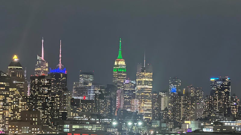 The Empire State Building in New York lit up in green after the Philadelphia Eagles' NFC Championship win over the San Francisco 49ers on Sunday.